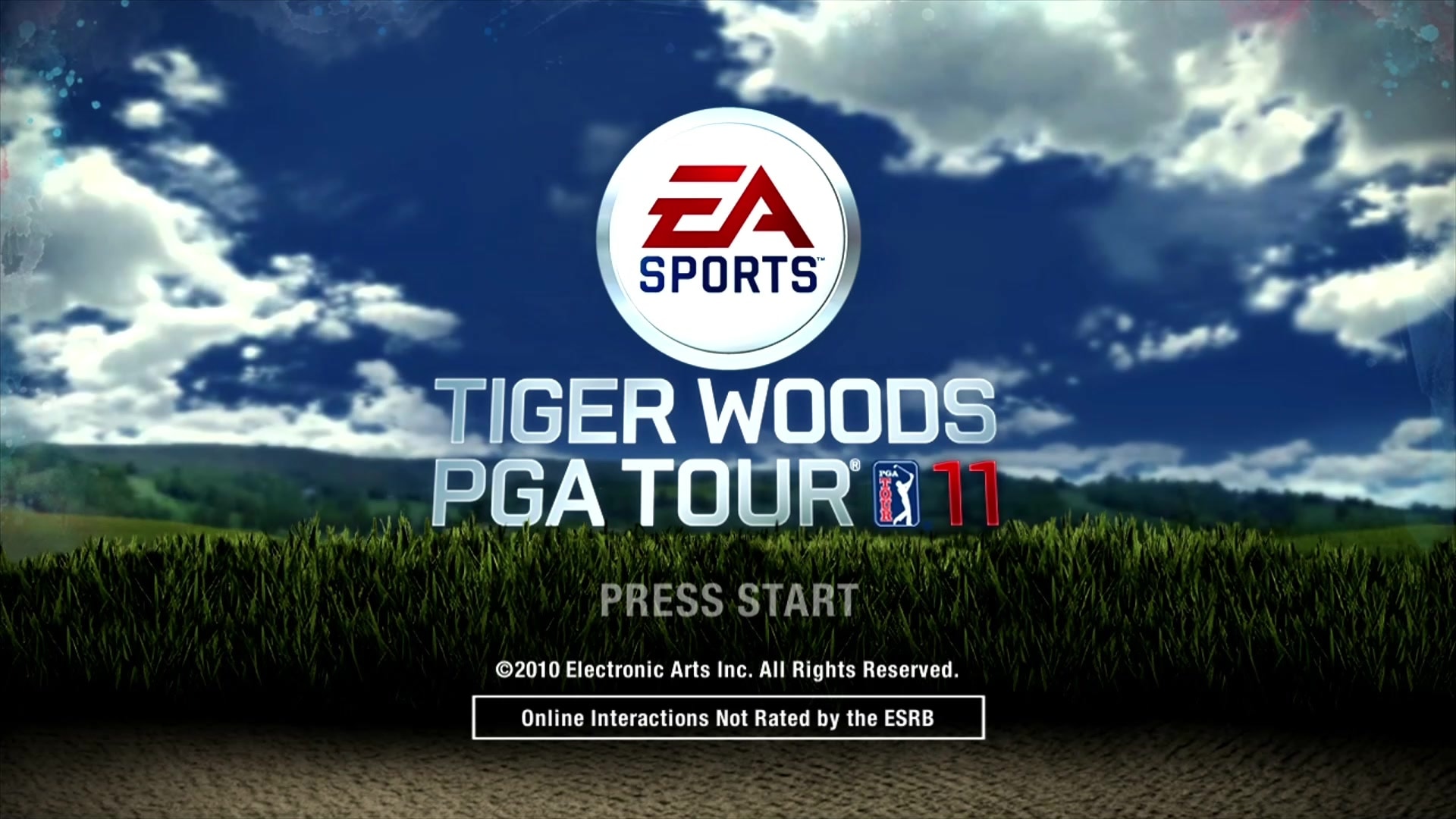 Tiger Woods PGA Tour 11 title screen for Xbox 360